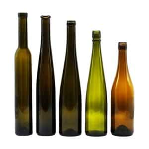 glass bottle for red wine for alcohol beverage